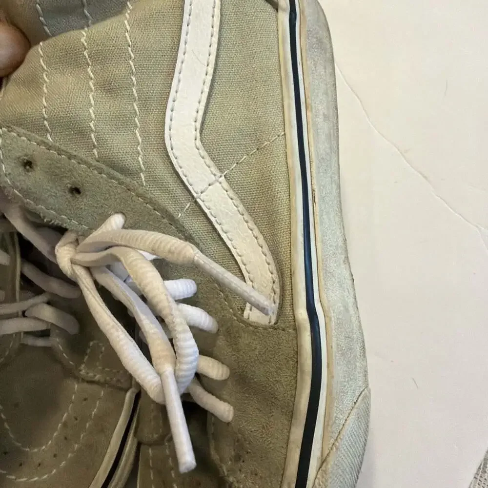 Vans Sk8-Hi Shoes W-5.5 M-4.0 Sage/White Suede High Top Skater Grunge Wear Shoes